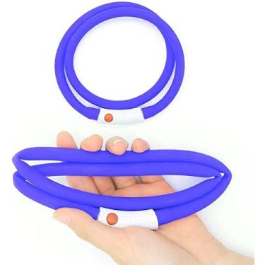 Imagem de Coleira LED para cachorro recarregável por USB, coleiras de segurança brilhantes para animais de estimação, resistente à água, corte acende para redimensionar para caber em 30 a 70 cm para cães pequenos, médios e grandes (azul)