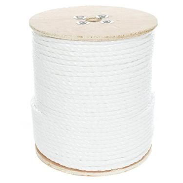 Imagem de Corda de polipropileno torcido com 3 fios West Coast Paracord - À prova d'água e flutua na água, Branco, 3/8 Inch x 500 Feet
