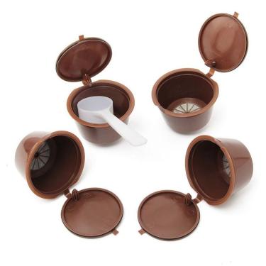 Imagem de 4 Cápsulas Reutilizável Dolce Gusto Recarregável Marrom