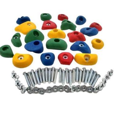 Imagem de Kit 22 Agarras Escalada Basic Tamanho Pmg Madeira Sortidos 1