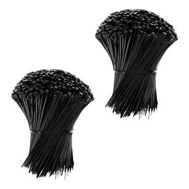 Imagem de Abraçadeiras com zíper de 10 cm Plus, laços de cabo de autobloqueio de nylon aprimorado 1000 peças, preto, 120 mm