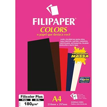 Imagem de Filiperson PAPEL FILICOLOR PLUS 180G A4 PRETO COM 20 FILIPAPER