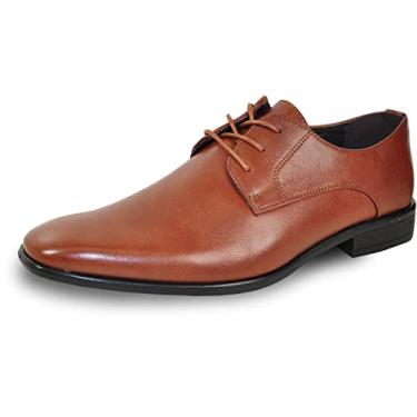 Imagem de Bravo! Sapato social masculino King Oxford clássico com forro de couro – Largura ampla disponível, Brown 1, 7.5