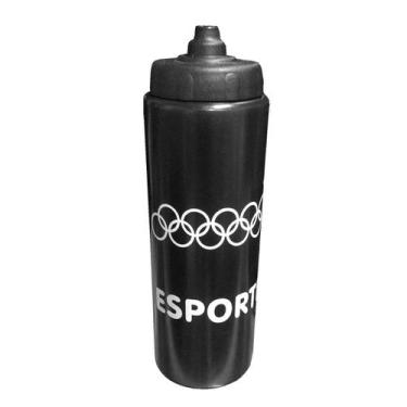 Imagem de Garrafa Água Squeeze 800 Ml Bico Automático Preta - Futebol Shop