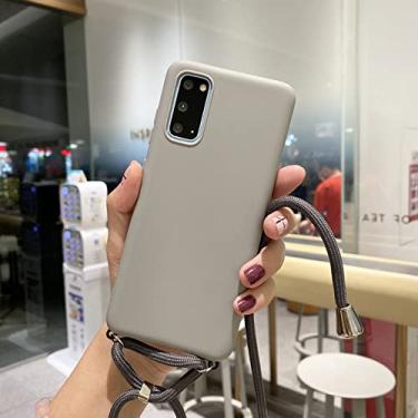 Imagem de Para Samsung Galaxy S20 Ultra S10 E S8 S9 Plus Note 8 9 10 Pro A6 A7 A9 2018 Capa Crossbody Colar Colar Capa de Ombro, Cinza, Para S10 Lite 6,7 polegadas