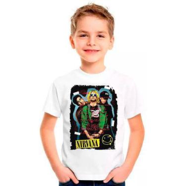 Imagem de Camisa Camiseta Banda Rock Nirvana Infantil Adulto - Vetor Camisaria
