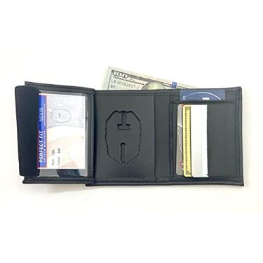 Imagem de Perfect Fit Shield Wallets Carteira com distintivo oculto da polícia estadual da Pensilvânia e correções do estado da Pensilvânia PSP/PSC couro preto (Cutout PF348)
