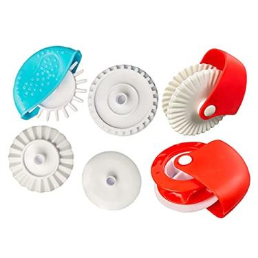 Imagem de Decorador e cortador de roda de pastelaria, 6 peças de roda, rolo de roda de pastelaria, cortador de massa de torta, cortador de pastelaria, cortador de torta, decoração de biscoito de treliça de torta, ferramenta de cozimento faça você mesmo