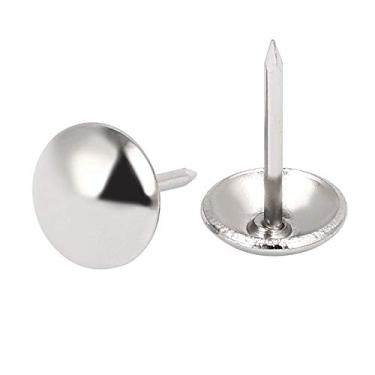 Imagem de Pregos de estofamento Sydien com acabamento prateado, aderências de móveis, hastes de polegar, pino de empurrar, unhas decorativas para móveis (16 mm x 11 mm)