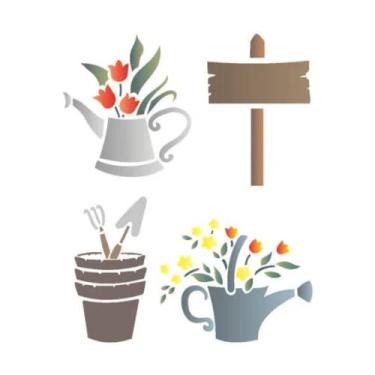 Imagem de Stencil de Acetato para Pintura OPA Simples 15 x 20 cm - 1013 Jardinagem