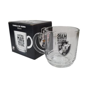 Imagem de Caneca De Vidro Do Vasco 300ml Presente De Vascaíno Oficial - Allmix