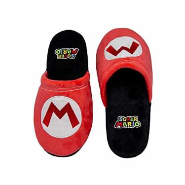 Imagem de Chinelo de Quarto Pantufa Mario Bross Logo Oficial Moda Geek tamanho chinelo pantufa:G - 39/40/41