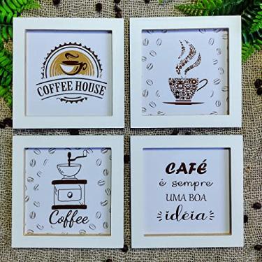 Imagem de 4 Quadros Decorativos Emoldurados Cozinha Cantinho Do Café