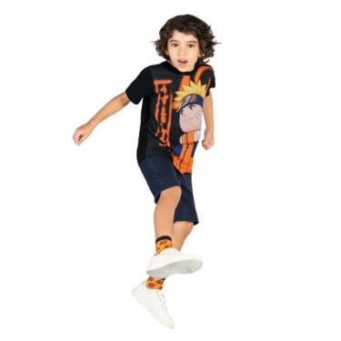 Imagem de Camiseta Naruto Infantil Unissex Laranja Brandili 35591-Lj