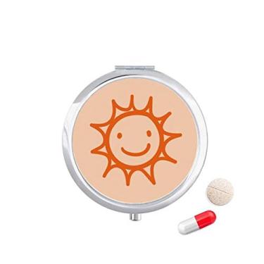 Imagem de Caixa de armazenamento de remédios com pintura à mão Orange Sun Smile
