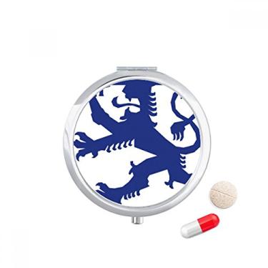 Imagem de Porta-comprimidos com emblema nacional da Finlândia com símbolo do país, caixa de armazenamento de medicamentos