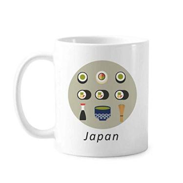 Imagem de Caneca tradicional japonesa de sushi clássica de cerâmica branca presente com alças 350 ml