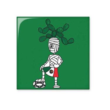 Imagem de Azulejo de cerâmica brilhante para cabelo cacto mexicano múmia futebol esporte tijolo envidraçado pedra adornada