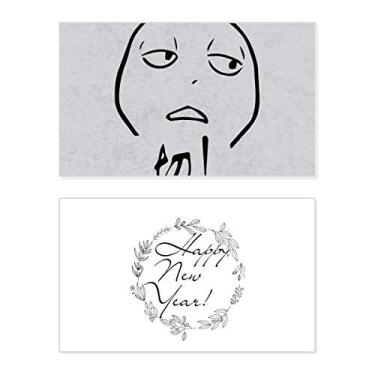 Imagem de Despise Black Cute Chat Happy Pattern New Year Festival Greeting Card Bless Message Gift