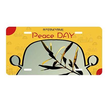 Imagem de DIYthinker Folha Plant Nature Picture Simpol Placa de licença Etiqueta Decoração de carro Dia da Paz