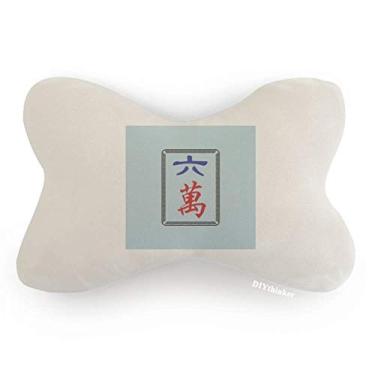 Imagem de DIYthinker Mahjong Million Almofada para decoração de pescoço com 6 azulejos para carro