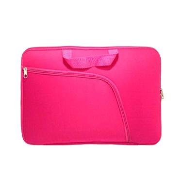 Imagem de Capa Case Bolsa Notebook Com Bolso Slim Prática Reforçada Ziper Duplo - Rosa Choque Pink 13 polegadas