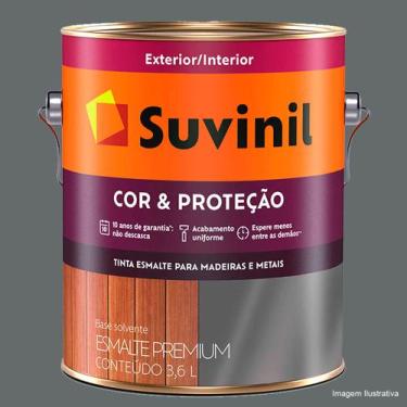 Imagem de Tinta Esmalte Sintético Premium Cinza Escuro Brilhante 3,6Lts - Suvini