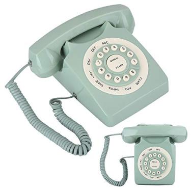 Imagem de Vintage Europeu Antigo, Telefone Verde Alta Definição Rosa Vintage Telefone Telefone Telefone Fixo Chamada Antiga Grande Botão Transparente