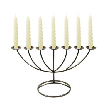 Imagem de Menorah Castiçal 7 Braços Velas brancas 32 cm X 19cm Velitas
