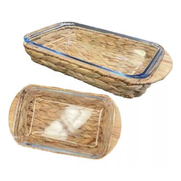 Imagem de Conjunto 2 Travessas Assadeira Vidro 39x23x5cm E 29x17x5cm