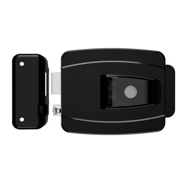 Imagem de Fechadura AL100R 42mm com botão e chave tetra 12v preta AGL