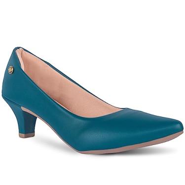 Imagem de Sapato Scarpin Feminino Salto Baixo Fino Confortável R2.29 (Verde, BR, Adulto, Numérico, M, 38)