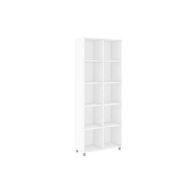Imagem de Estante Livreiro Solteiro Esm225 C/ 10 Nichos Branco - Movelbento