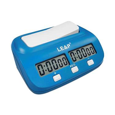 Imagem de Cronômetro digital de xadrez com recursos de bônus e tempo atrasado (azul)