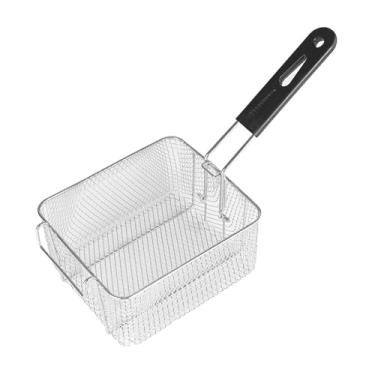 Imagem de Gralara Cesta de Fritura Profunda Cesta de Batatas Fritas Multiuso Filtro de Alimentos com Alça de aço Inoxidável para Cozinha Anéis de Cebola Restaurante, 20cmx17.2cmx10.5cm, Tamanho real