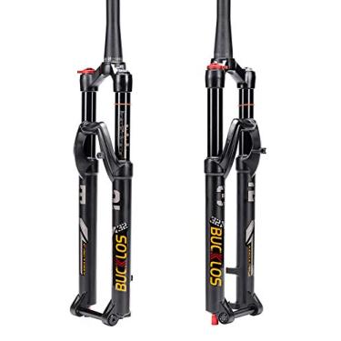 Imagem de Bucklos 【Estoque dos EUA】 26 27,5 29,5 29,5 29,5 29,5 polegadas para suspensão de ar MTB de 15 mm, garfos dianteiros de bicicleta de rebote, ajuste de rebote de 39,8 mm, bloqueio de coroa de tubo afunilado ultraleve XC AM DH