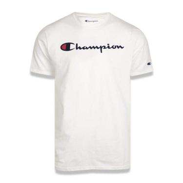 Imagem de Camiseta Champion Script Logo Print Masculina - Off White - M Original-Masculino
