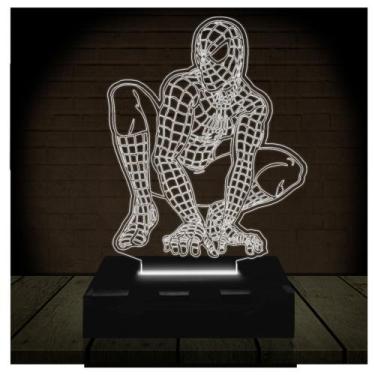 Imagem de Luminária Led Abajur  3D  Homem Aranha Marvel Heroi 4 - Rb Criações