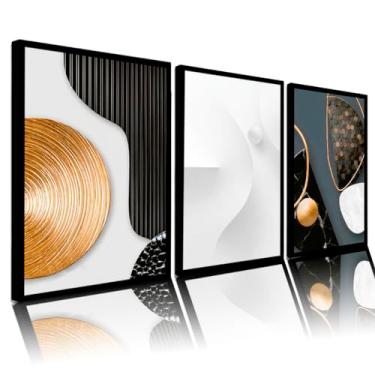 Imagem de Quadros Decorativos Abstrato Geométrico Moderno Dourado Sala Quarto Hall