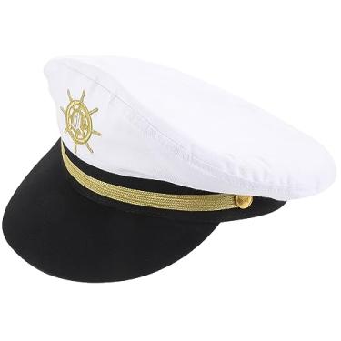 Imagem de VICASKY Vestidos boné marinheiro boné capitão suporte brincos boho para mulheres gorro para homens chapéus roupas e acessórios chapéu de ar livre iate tampa do mar decorar cara