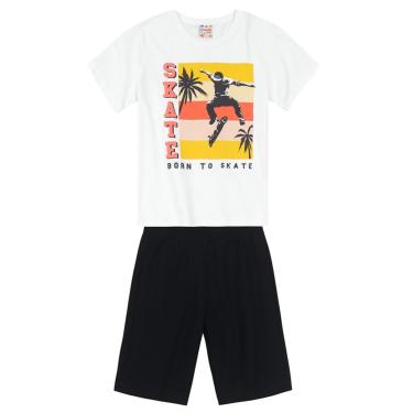 Imagem de Infantil - Conjunto Menino Com Camiseta E Bermuda Branco Incolor  menino