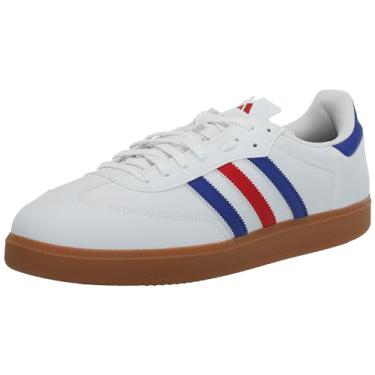 Imagem de adidas Tênis adulto unissex Velosamba 2, Branco/azul lúcido, melhor escarlate, 12.5 Women/11.5 Men
