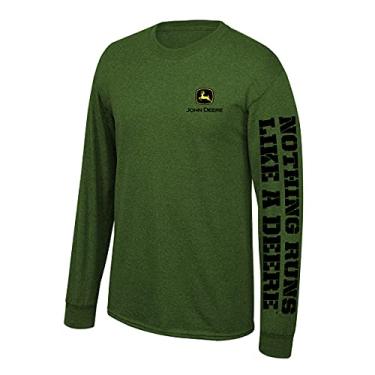 Imagem de John Deere Camiseta masculina NRLAD de manga comprida verde, Verde, M