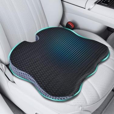Imagem de Almofada de assento de carro premium para maior conforto – Design de espuma viscoelástica em forma de cunha 100% poliuretano, melhora a visibilidade de direção e alivia a dor ciática e o cóccix.