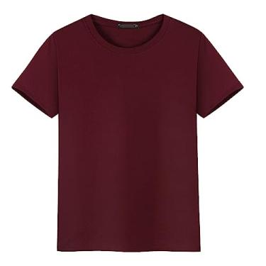 Imagem de Camiseta masculina atlética de manga curta respirável de algodão lisa, leve, combina com tudo, Cor 1, 3G