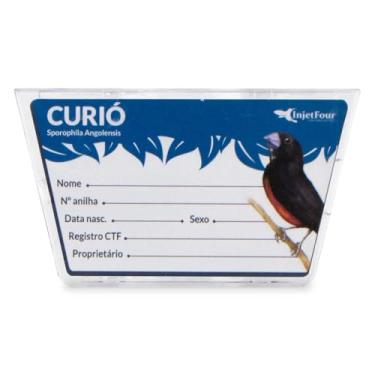 Imagem de Porta Nome Curió Acrílico Ficha Crachá Identificação Marcação Criador Macho Fêmea Criação Placa Identificação Plaquinha Personalizada