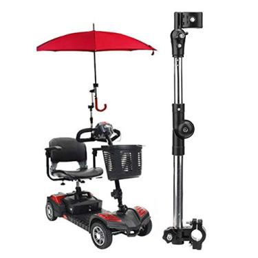 Imagem de Suporte de guarda-chuva para cadeira de rodas, suporte ajustável para suporte de braçadeira de guarda-chuva para mobilidade, scooter, cadeira elétrica, andador, carrinho de passeio