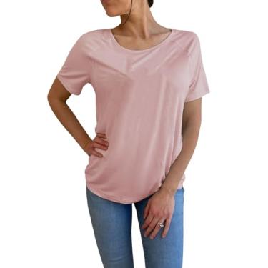 Imagem de Camiseta feminina para gestantes cores confortáveis para amamentação e amamentação camiseta Mama's Boobery Always On Tap Tops, Rosa 5, G