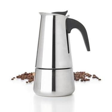 Imagem de Mixpresso Cafeteira de cafe com 6 xicaras, fogao de cafe espresso, pote de cafe Moka com design de percolador de cafe, maquina de cafe espresso de aco inoxidavel, maquina de cafe italiana (300 ml/100 oz)