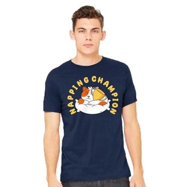 Imagem de TeeFury - Napping Champion - Camiseta masculina animal, gato, Royal, M
